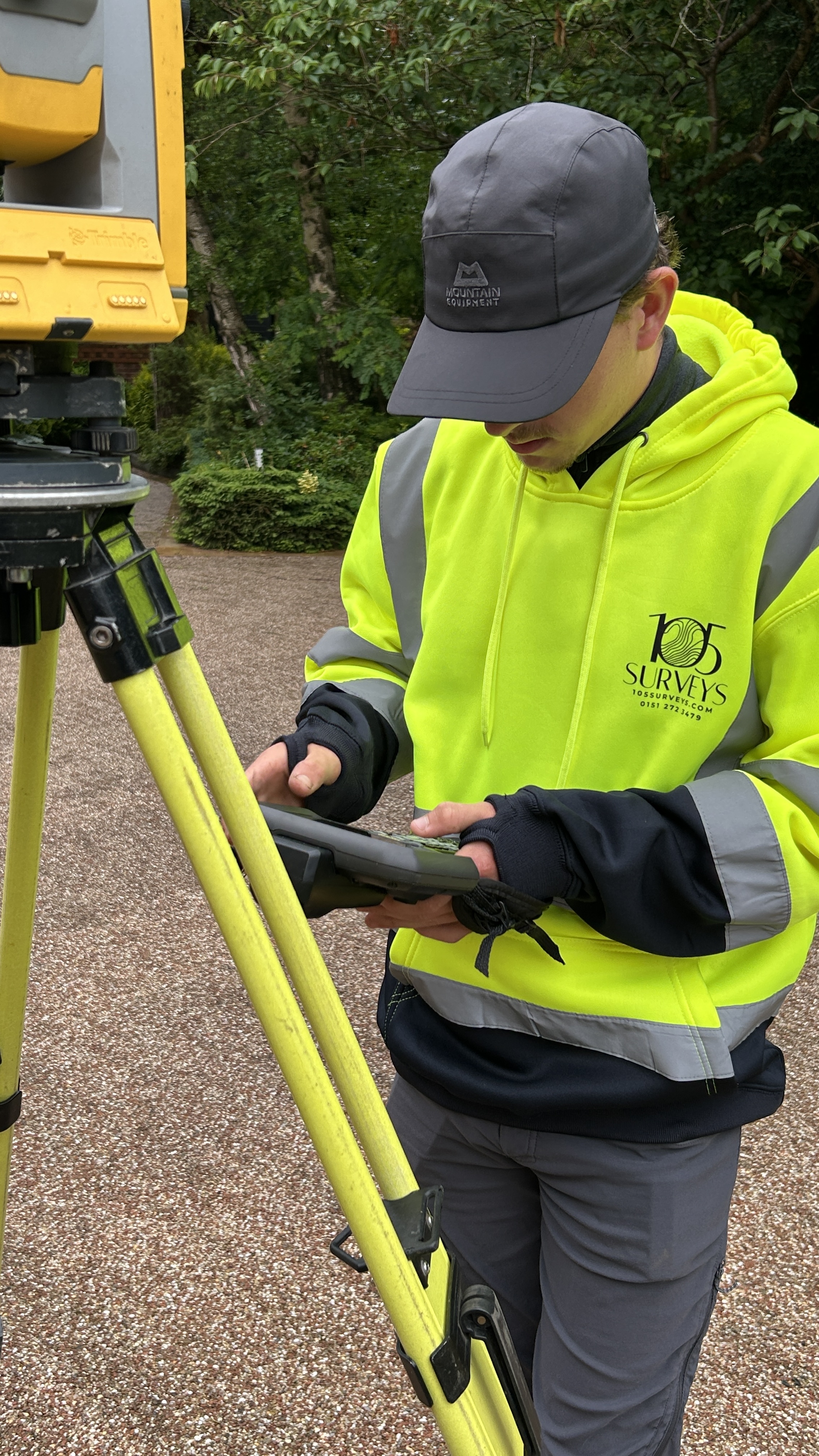 105 Surveys team on site conducting a utility survey